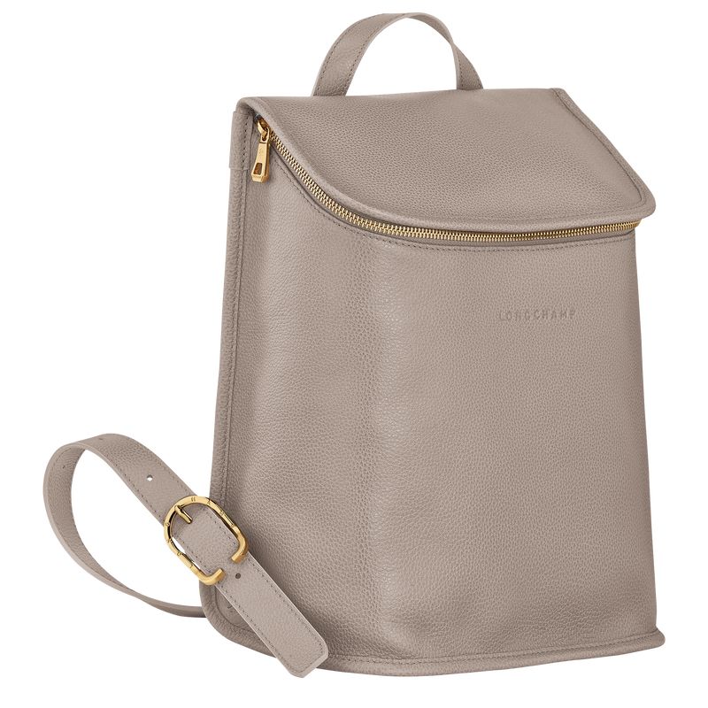 Turtledove - Leather Longchamp Le FoulonnÉ Women Backpacks | AU7648RV