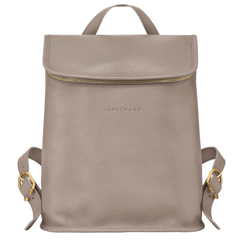 Turtledove - Leather Longchamp Le FoulonnÉ Women Backpacks | AU7648RV