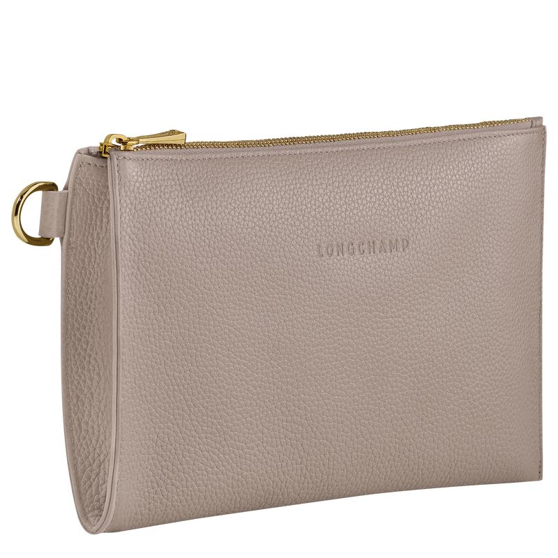 Turtledove - Leather Longchamp Le FoulonnÉ Women Pouches | AU7680JP