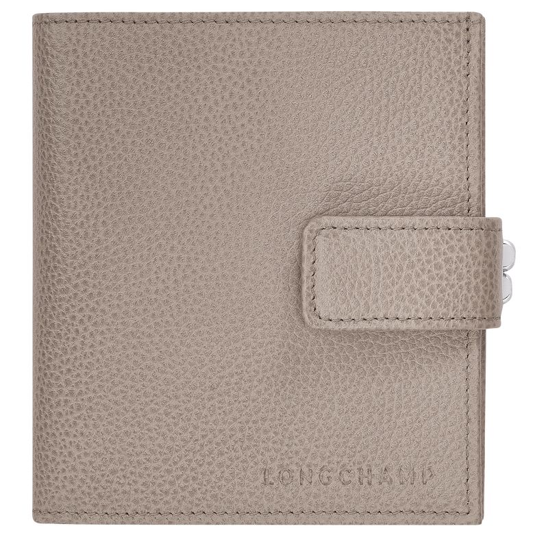 Turtledove - Leather Longchamp Le FoulonnÉ Compact Women Wallets | AU7822CT