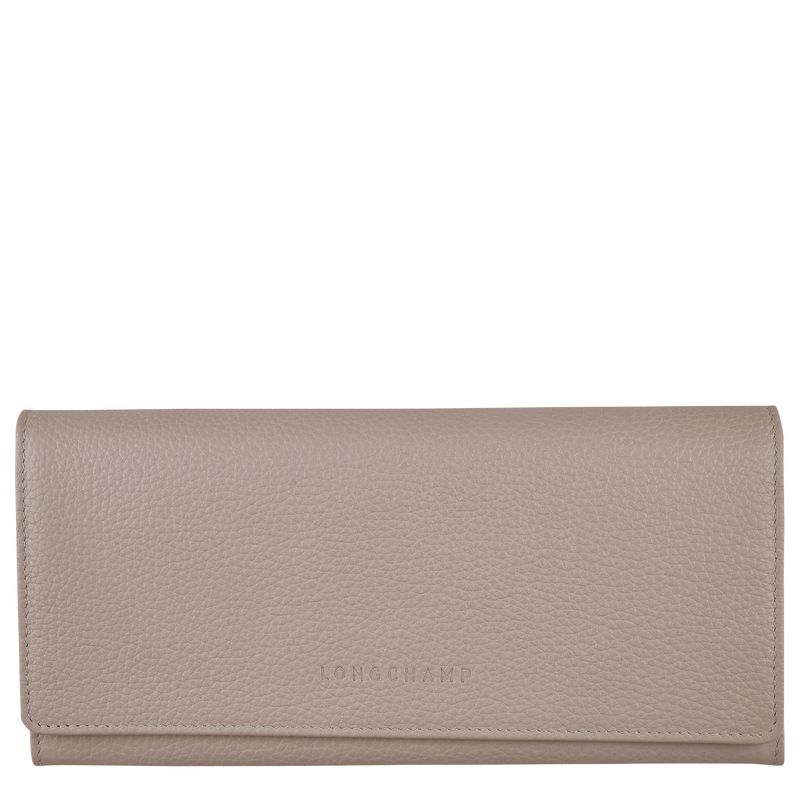 Turtledove - Leather Longchamp Le FoulonnÉ Continental Women Wallets | AU7825NW