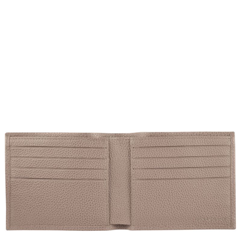 Turtledove - Leather Longchamp Le FoulonnÉ Women Wallets | AU7846UZ