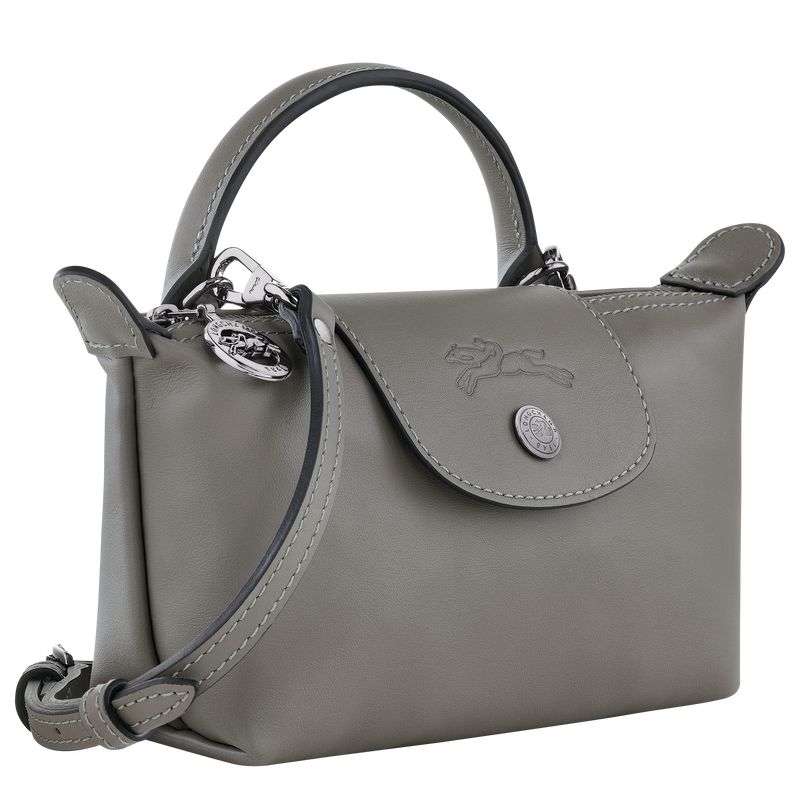 Turtledove - Leather Longchamp Le Pliage Xtra XS Pouch Women Mini Bags | AU7105ZU