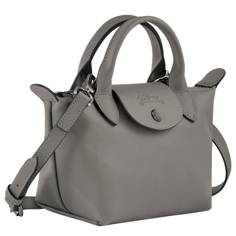 Turtledove - Leather Longchamp Le Pliage Xtra XS Handbag Women Mini Bags | AU7098MQ