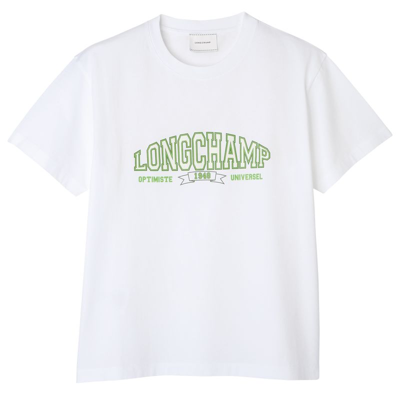 White - Jersey Longchamp Women T Shirts | AU8649JP