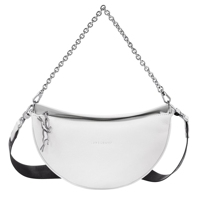 White - Leather Longchamp Smile S Crossbody Women Shoulder Bags | AU7537RV